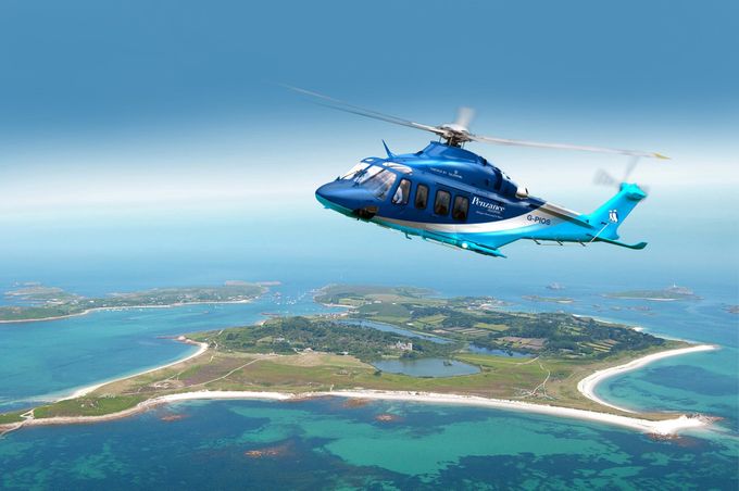 Passenger helicopter service, to/from Penzance to St Marys and Tresco. Web page: penzancehelicopters.co.uk